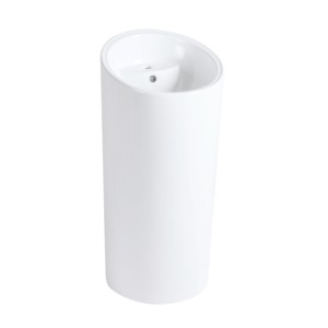 Eauset Glitz 480x480x980 White Floor Mounted Wash Basin with Integrated Full Pedestal