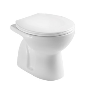 Eauset Neva 555x360x390 S Trap 100mm White Floor Mounted Concealed Water Closet with SC5201SW Seat Cover
