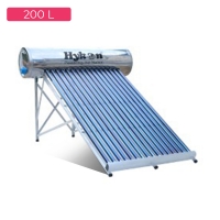 Hykon Hexa200 Mirror Finish outer tank and end dish, Weldless SS 304L inner Tank,58x2100 Evacuated 16 Glass Tubes 600PM Premium Solar Water Heater