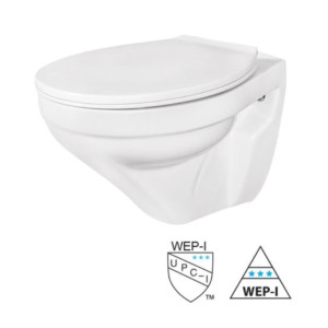 Somany Atina 365x510x360mm Wall Hung Water Closet with Seat Cover