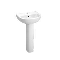Rak Flora 22x18inch 555x450x205 Wash Basin White with Flora 22 Full Pedestal