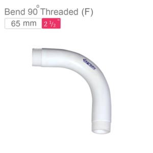 Supreme AquaGold uPVC Bend 90° Threaded (F) 65mm SCH 80 Off White