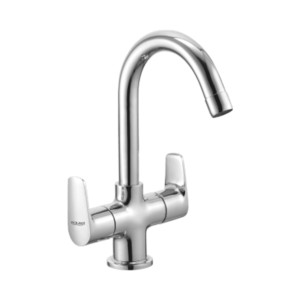 Eauset Otra Center Hole Basin Mixer without popup waste system with 450mm braided hose