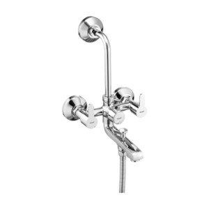 Eauset Rio Bath Mixer 3 in 1 system with provision for both hand shower & over head shower with Lbend 115mm with Wall Flange