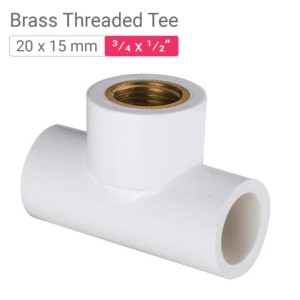 Star UPVC Brass Threaded Tee 20x15mm .75x.50inch