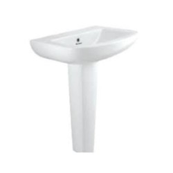 Parryware Valdarno 550x500x175mm White Wash Basin with C0317 Long Pedestal
