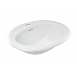 Parryware Mini Oval 470x410x210mm White Self Rimming Counter Top Wash Basin