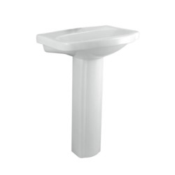 Parryware Sutlej 585x450x200mm Neutral Wash Basin with C0314 Long Pedestal