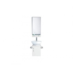 Parryware Rose Mirror + Shelf 400x920mm White with C845E46 Rose Base Cabinet 500x450x360mm White