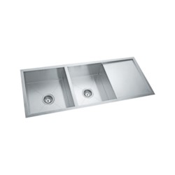 Parryware Esqua 47x19x8inch Double Bowl Kitchen Sink with Drain Board Undermount Matt Finish