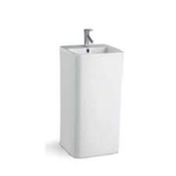 Parryware Qube 400x400x835mm White Free Standing Wash Basin with Tap Hole