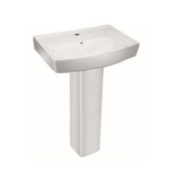 Parryware Sepia 565x450x175mm White Wash Basin with C8873 Long Pedestal 190x165x720mm