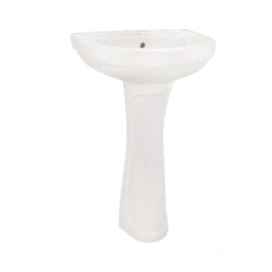 Parryware Hazel 565x550x200mm White Wash Basin with C8891 Long Pedestal 190x240x725mm