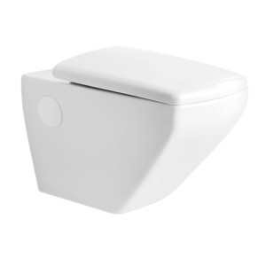 Cera Cameo P Trap 550x365x355 Snow white wall hung EWC with Soft close seat cover