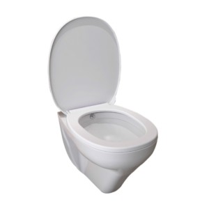 Cera Carat with built in jet P Trap 500x360x350 Snow white wall hung with Carina seat cover