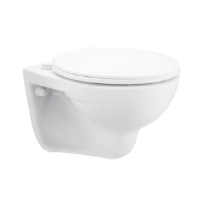 Cera Compact P Trap 490x350x330 Snow white wall hung EWC with Carona seat cover