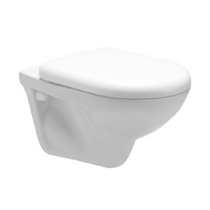 Cera Cordo P Trap 535x360x335 Snow white wall hung EWC with Croft soft close seat cover