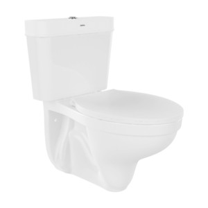 Cera Curtis Set 610x350x710 P Trap Snow White Two Piece Wall Hung EWC with B1020105 Twin flush plastic cistern and B1510101 Carina seat cover