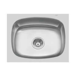Cera Dora 510x430mm Gloss Single bowl sink manufactured from 1.0 mm thick 304 grade stainless Steel