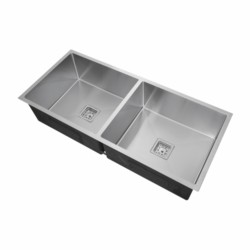 Cera Tito 1125x500mm Satin Handmade double bowl sink 304 grade stainless Steel