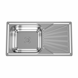 Cera Dolly 780x410mm Pearl Single bowl sink with drain board 304 grade stainless Steel