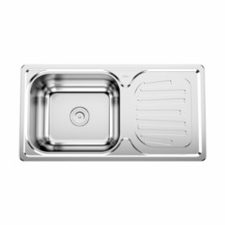 Cera Bella 780x410mm Pearl Single bowl sink with drain board 304 grade stainless Steel
