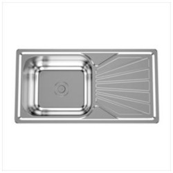 Cera Dolly 780x410mm Pearl Single bowl sink with drain board 202 grade stainless Steel
