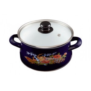 Nolta Color Enamel 2L 18cm Pot + Glass Lid