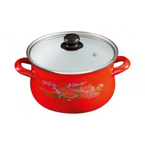 Nolta Color Enamel 3L 20cm Pot + Glass Lid