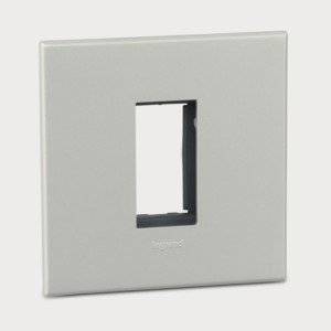 Legrand Arteor Pearl Aluminium cover plates 1 module square with frame