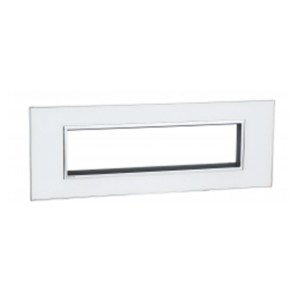Legrand Arteor Mirror white cover plates 8 module square with frame