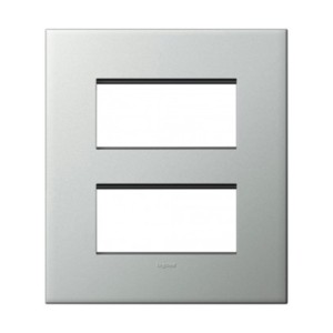 Legrand Arteor Pearl Aluminium cover plates 2x4 module square with frame