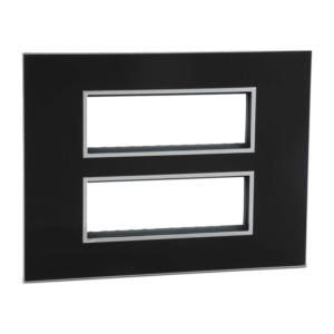 Legrand Arteor Mirror black cover plates 2x6 module square with frame