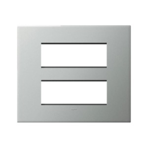 Legrand Arteor Pearl Aluminium cover plates 2x8 module square with frame