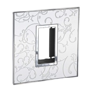 Legrand Arteor Silver Baroque cover plates 1 module square with frame