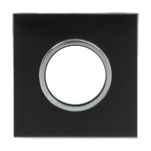 Legrand Arteor Mirror finish black cover plates 2 module round with frame