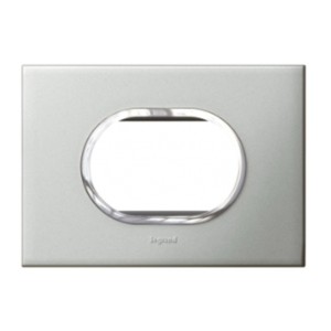 Legrand Arteor Pearl Aluminium cover plates 3 module round with frame