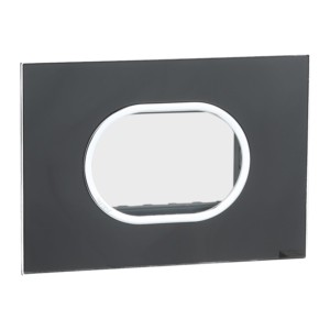 Legrand Arteor Mirror finish black cover plates 3 module round with frame
