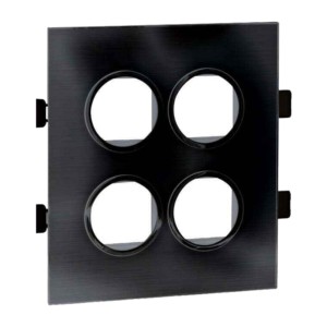 Legrand Arteor Mirror finish black cover plates 8 module round with frame