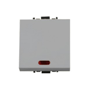 Goldmedal Curve 6A/10A Bell Push Switch with Indicator LED 2M White