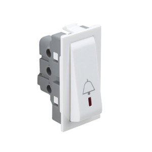 Goldmedal Curve 6A/10A Bell Push Switch with Indicator LED 1M White