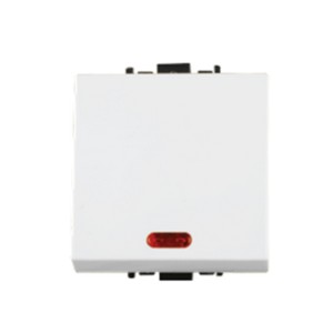 Goldmedal Curve 6A/10A 1way Switch with Indicator LED 2M White