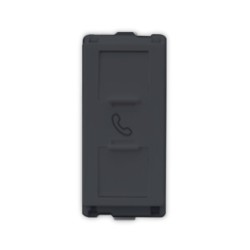 Larsen & Toubro Entice Data Telephone socket with shutter Twin RJ 11 Charcoal Grey