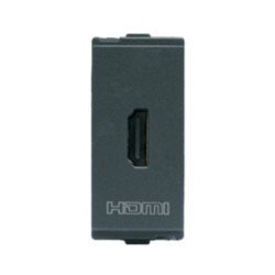 Larsen & Toubro Entice Data Socket HDMI Connector Charcoal Grey