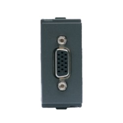 Larsen & Toubro Entice Data Socket VGA Connector Charcoal Grey