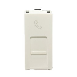 Larsen & Toubro Englaze Data Sockets RJ 11 Shuttered 1M Snow White
