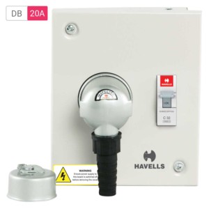Havells 30A TP&N enclosure with 3 pole and Earth Metal Plug & Socket Board