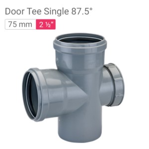 Star SWR Drainage Door Tee Single 87.5° 75mm 2.50inch ISI R