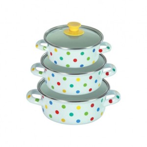 Nolta Dot Enamel Big 3Pcs Casserole Set