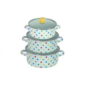 Nolta Dot Enamel Small 3Pcs Casserole Set